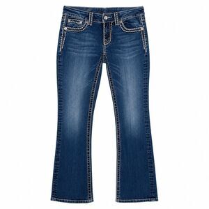 Miss Me Women’s 27 Bootcut Jeans Dark Wash Low Rise Western Y2K Heavy Stitch